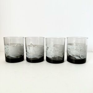 1980s Libbey McDonald’s Hawaii “Hawaiians & Their Sea” Glasses Complete Set of 4